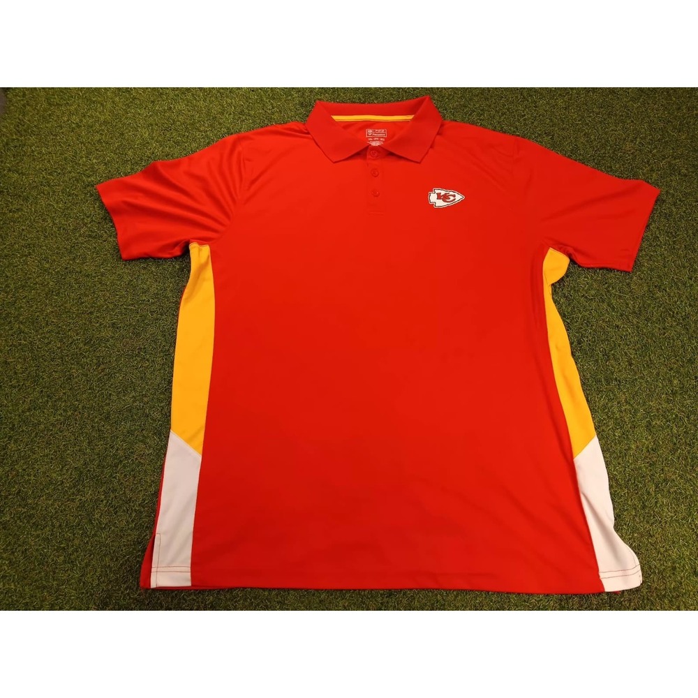 Fanatics Pro Line Kansas City Chiefs Football Team Polo Shirt Men 2XL Red Sports